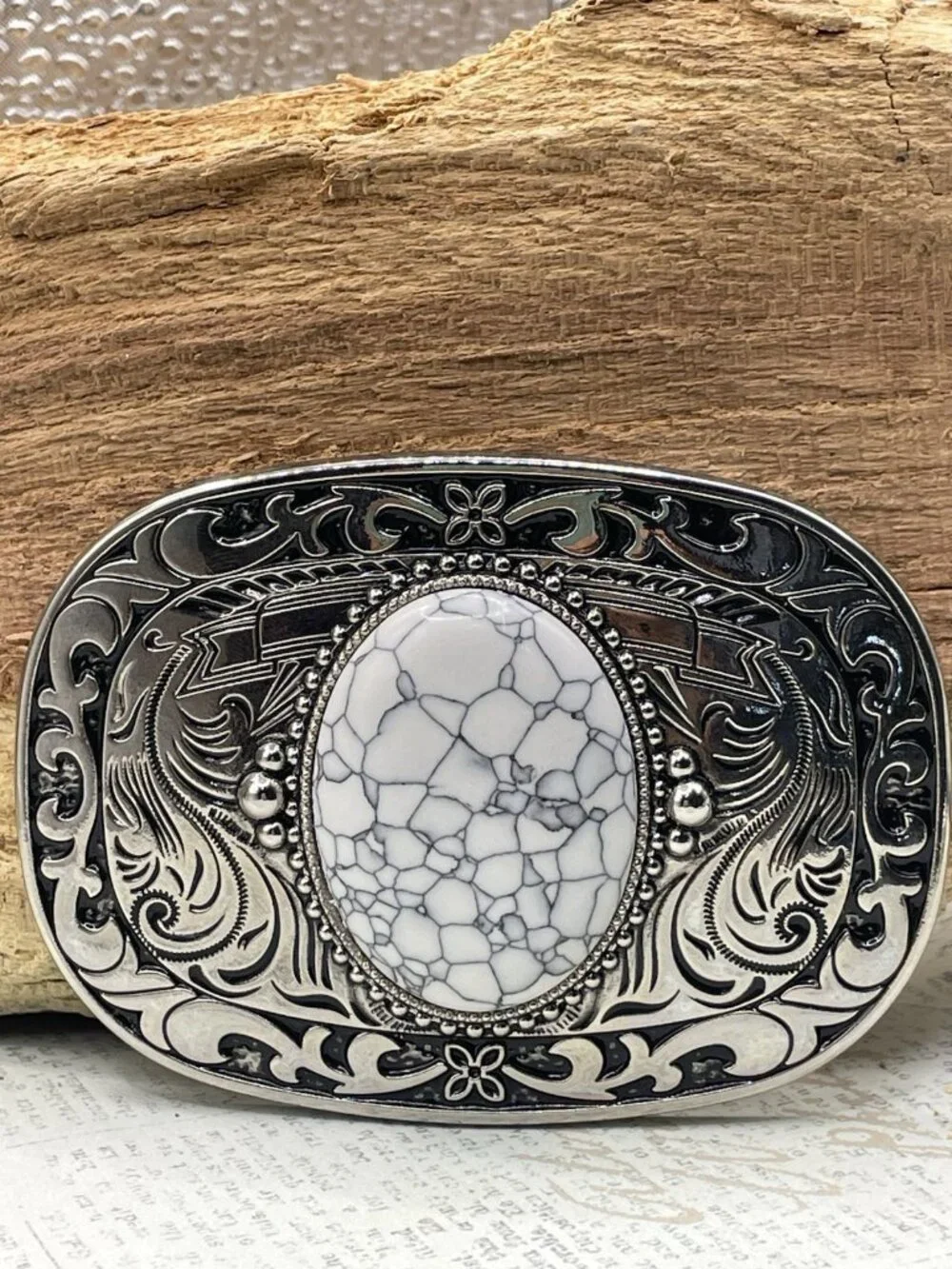 WHITE Turquoise Silver Western Southwest men unisex Belt Buckle Ranch Rodeo FALL